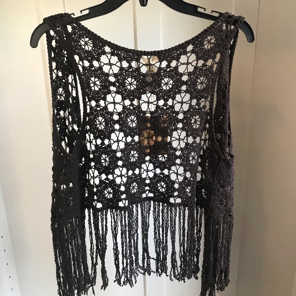 Cotton Candy BoHo Crocheted Poncho NWT - Picture 6 of 8